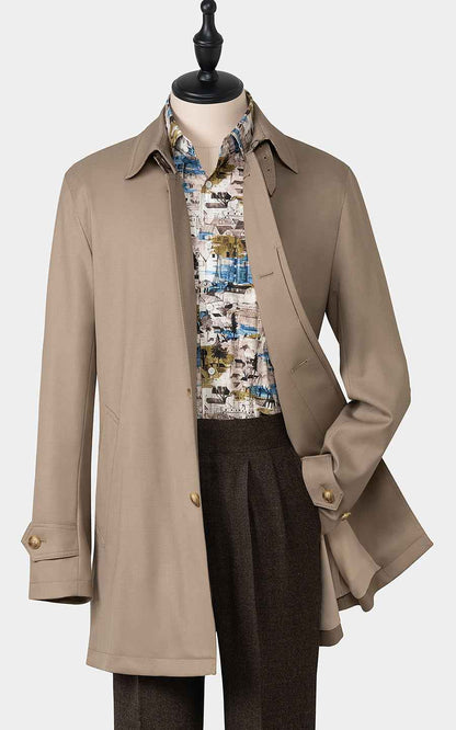 Classic Taupe Trench Coat Premium Tailored Outerwear