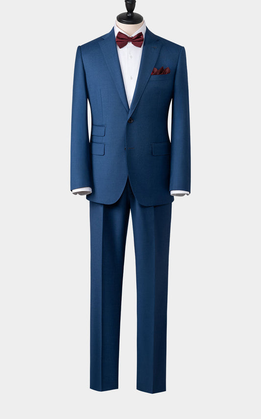 Navy blue twill custom tailored suit made to measure fit