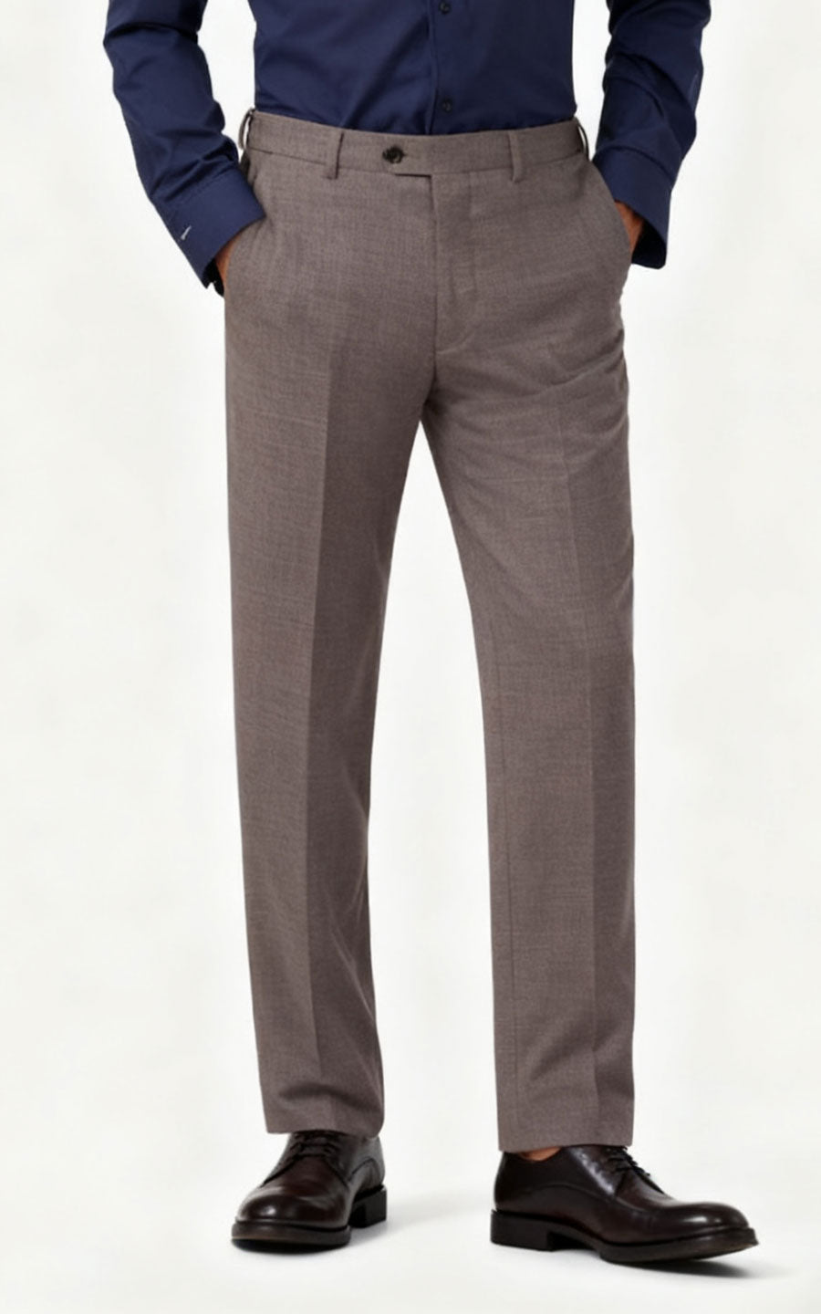 Light Brown Stretch Suit Pants - Premium Quality