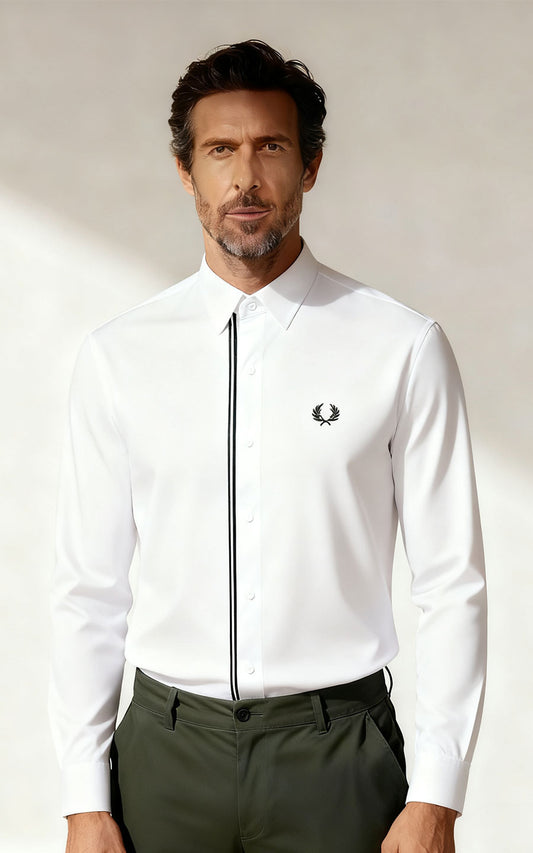 Custom White Shirt with Logo - Men's Tailored Fit