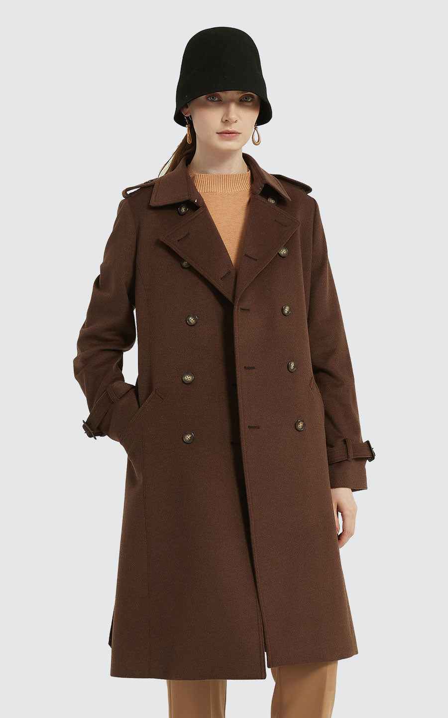 Brown Trench Coat - Classic Double-Breasted Style
