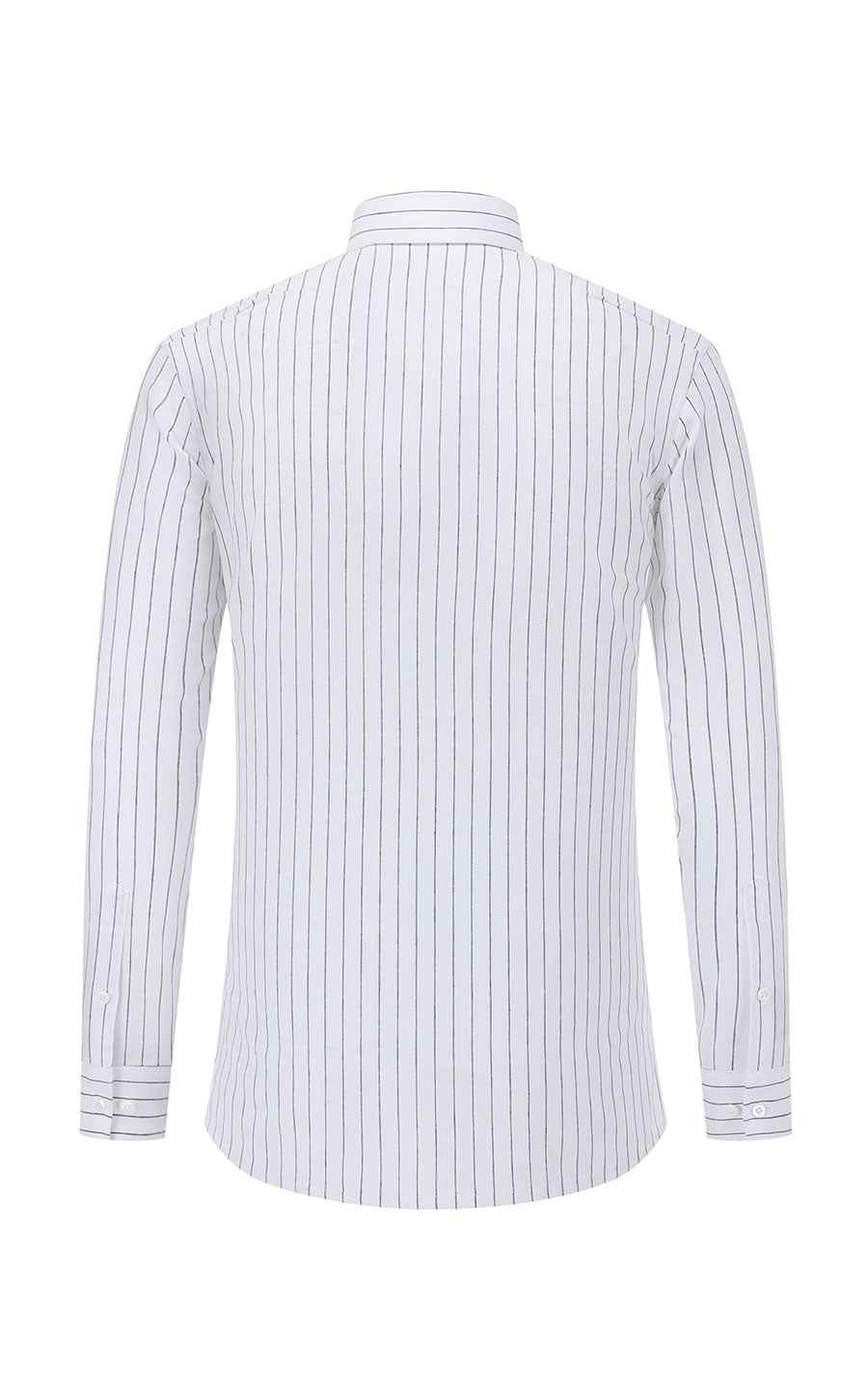 Classic White Striped Men's Casual Shirt - Premium