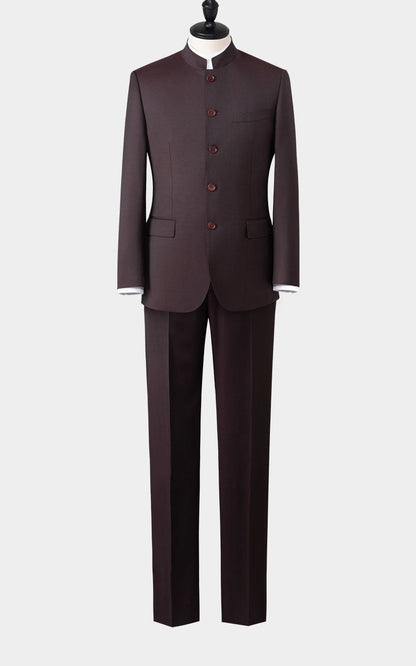 Wine red custom Chinese formal dress tailored suit style