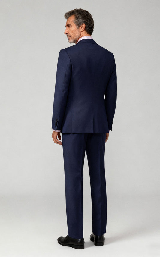 Custom Suit Dark Blue Twill - Tailored to Perfection