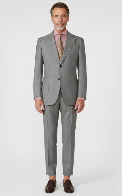 Grey Wool Suits Customize Mens Business Formal Wear Set