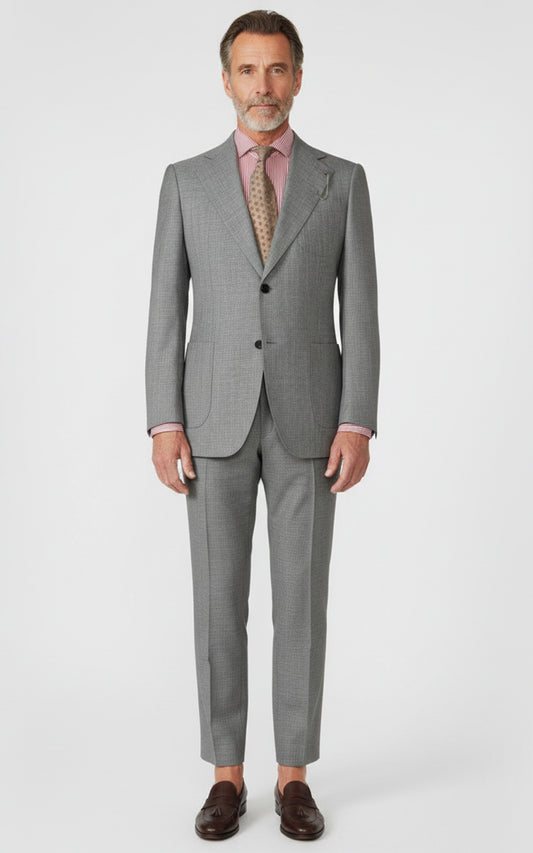 Grey Wool Suits Customize Mens Business Formal Wear Set