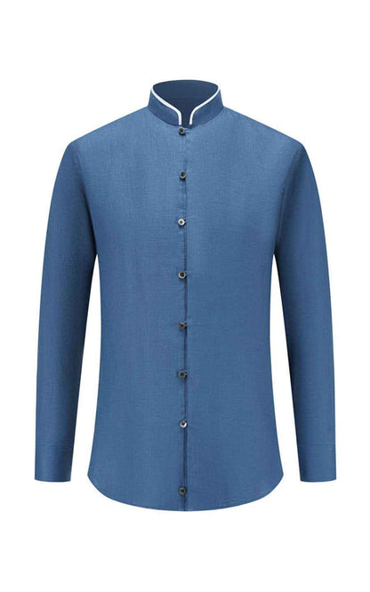 Men's Shirts Linen Casual Shirt - Ukiyo-e Textured Design