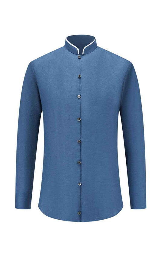 Men's Shirts Linen Casual Shirt - Ukiyo-e Textured Design