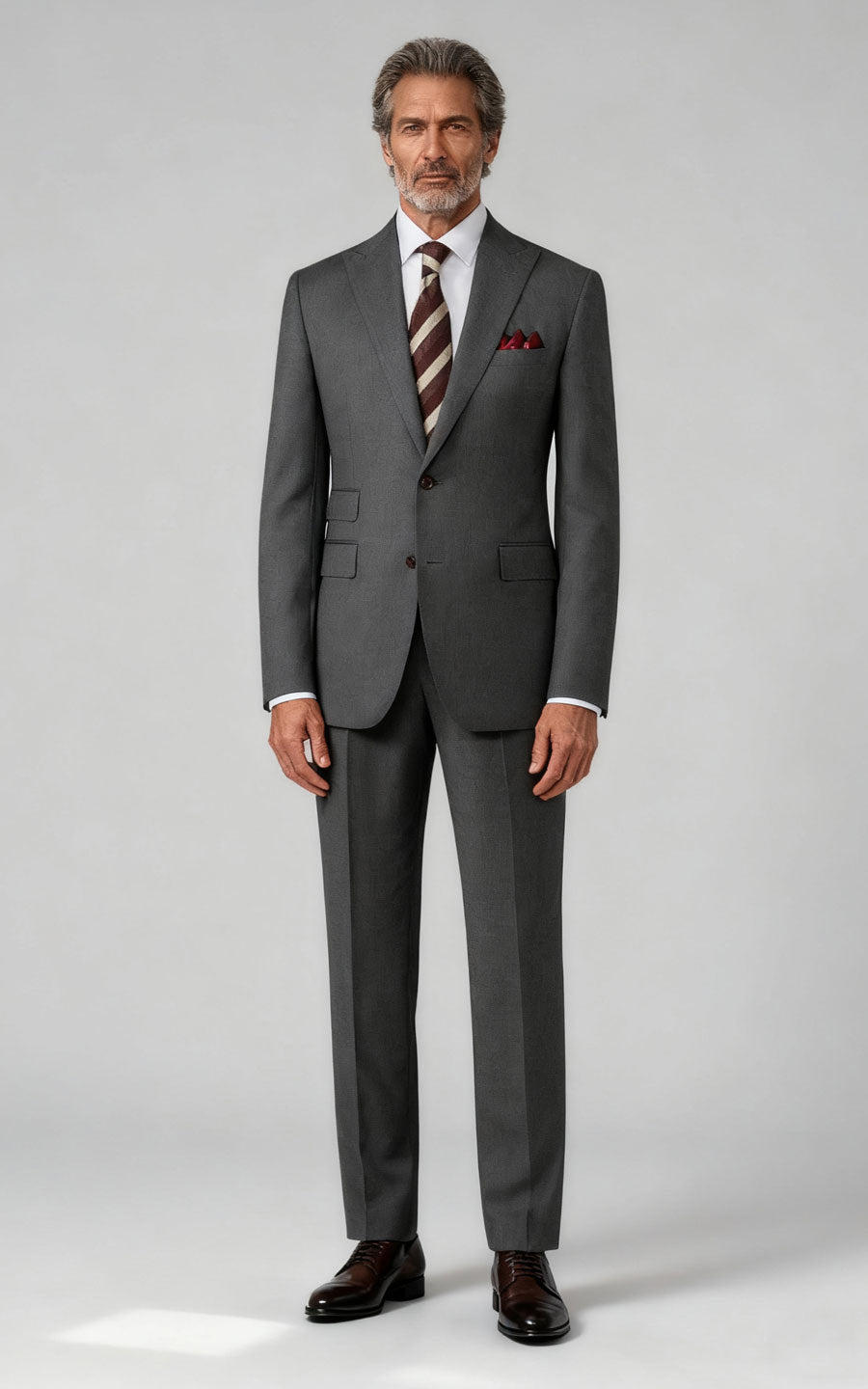 Medium Grey Twill Suit - Custom Business Formal