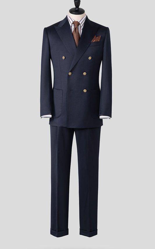 Men's Navy Fine Twill Suit - Premium Custom Tailored Fit