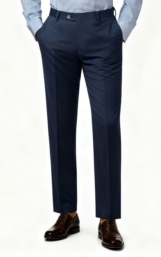 Light Blue Twill Wool Men's Suit Pants - Custom Fit
