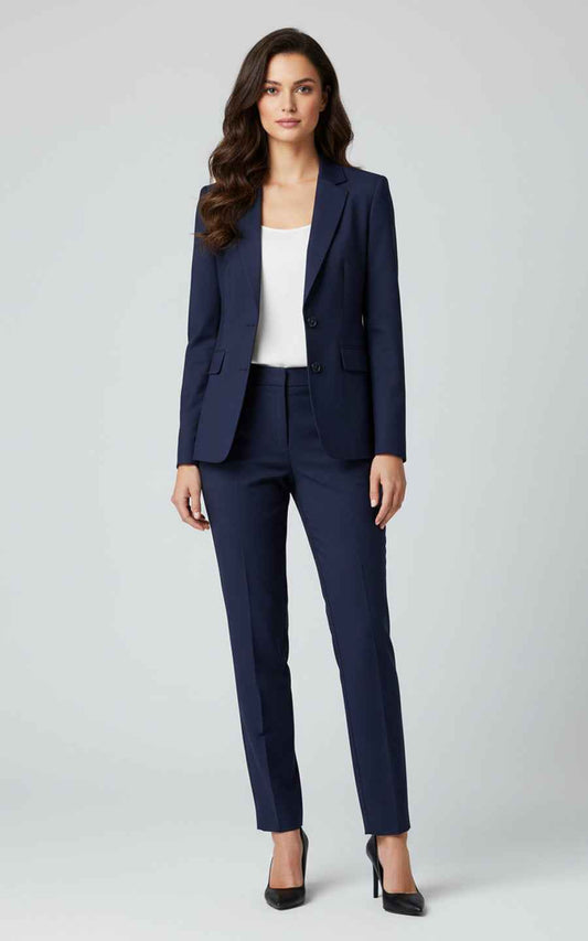 Navy Blue Women's Tailored Suit Set
