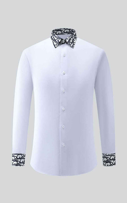 Custom White Shirt with Black Stripes - Tailored Fit