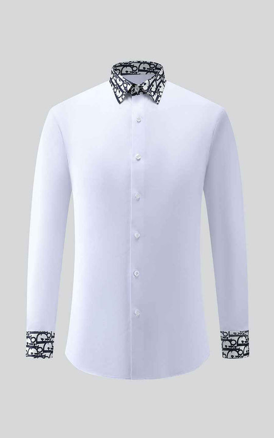 Custom White Shirt with Black Stripes - Tailored Fit