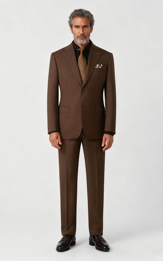 Classic Brown Formal Suit Set - Custom Tailored Elegance