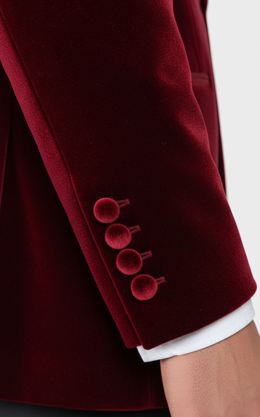 Custom Red Velvet Tailored Men Formal Wedding Suit Set