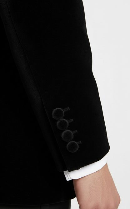 Black Velvet Custom Tuxedo Mens Wedding Formal Suit