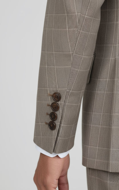 Light Brown Check Casual Blazer Custom Made Mens Suit