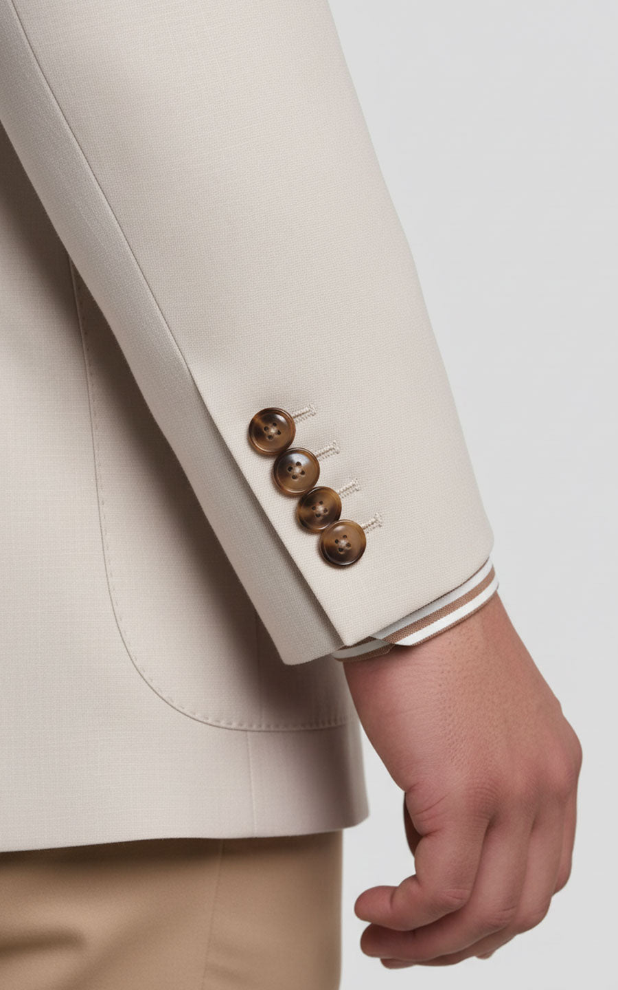 Custom Mens Blazer OffWhite Plaid Wool Business Casual Suit