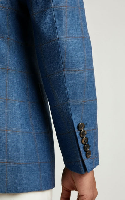 Custom Mens Suit Jacket Formal Wear Tailored Blue Blazer