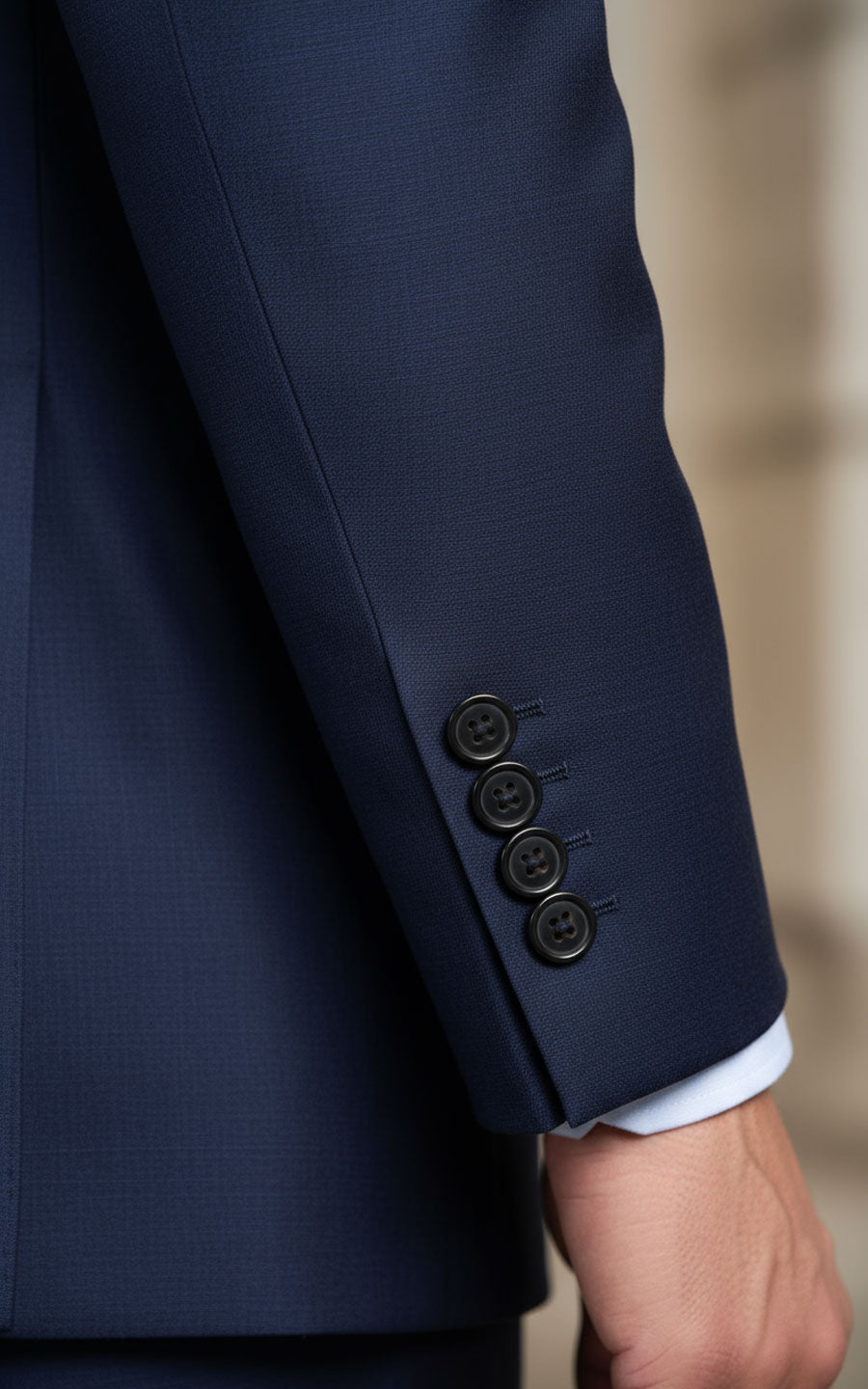 Custom Navy Plaid Suit Set Men Formal Business Tailored