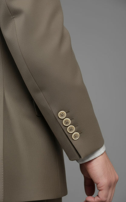 Custom Tailored Online Suit Set Dark Gray Brown Twill Business Formal