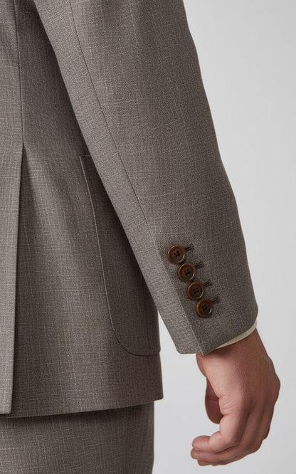 Gray Wool Custom Suit Set Men Tailored Business Formal