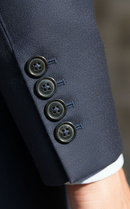 Custom Navy Blue Wool Suit Blazer for Men Business Casual