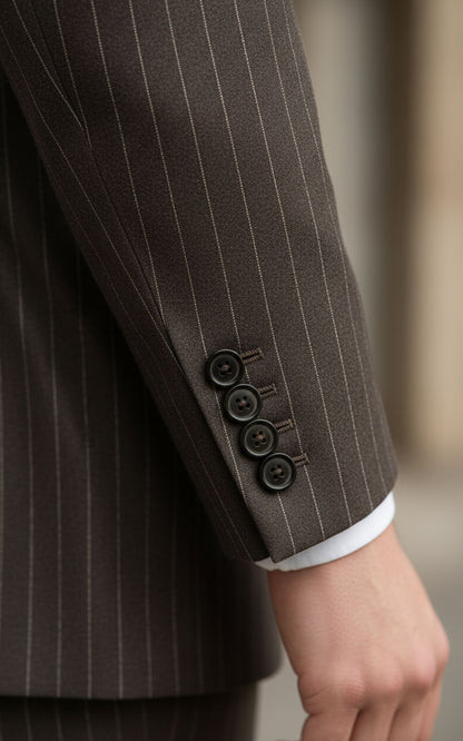 Custom Tailored Suit Set Gray Brown Silk Men bespoke suit Formal