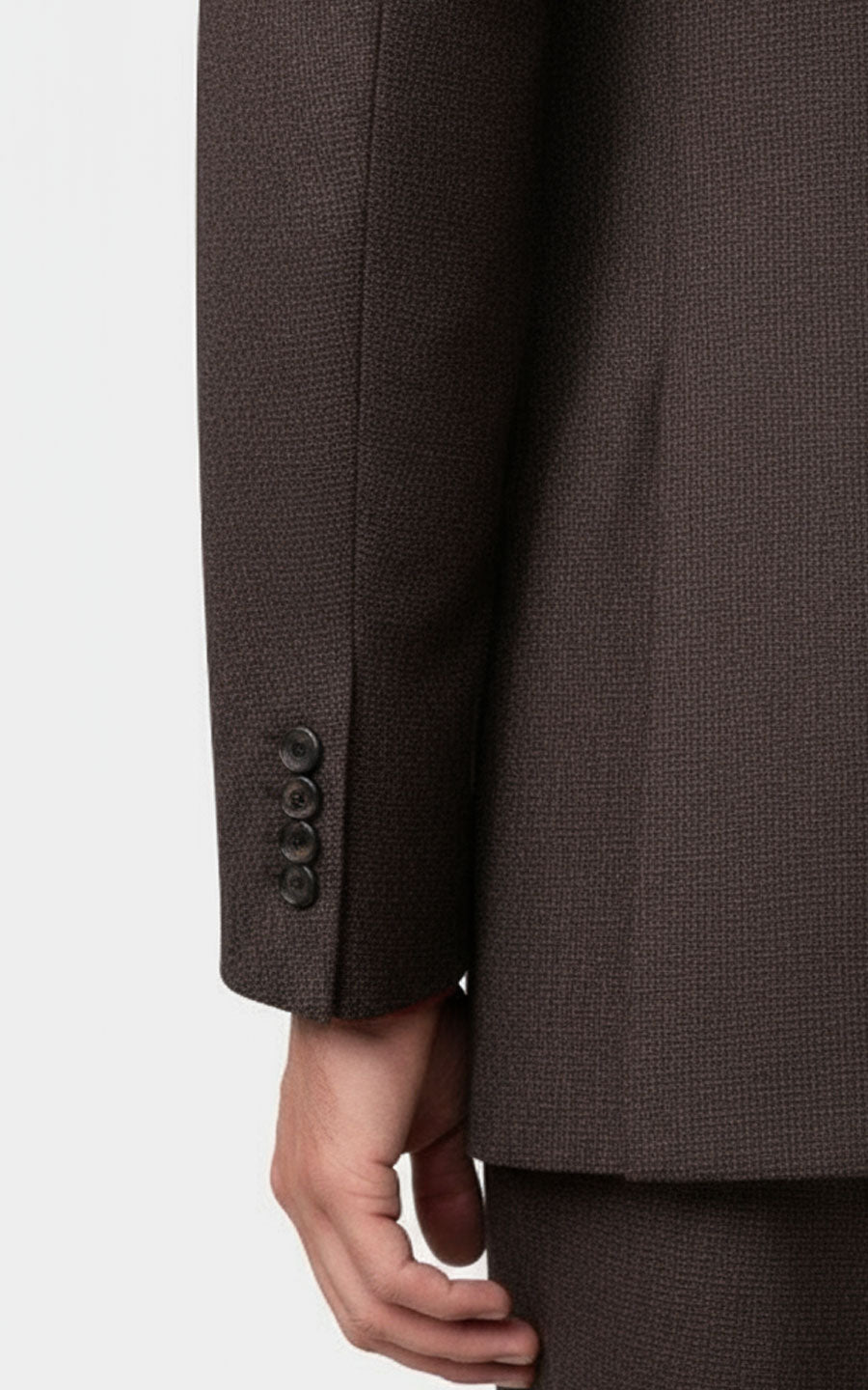 Custom Dark Brown Checkered Suit Set Men Business Suit Wear