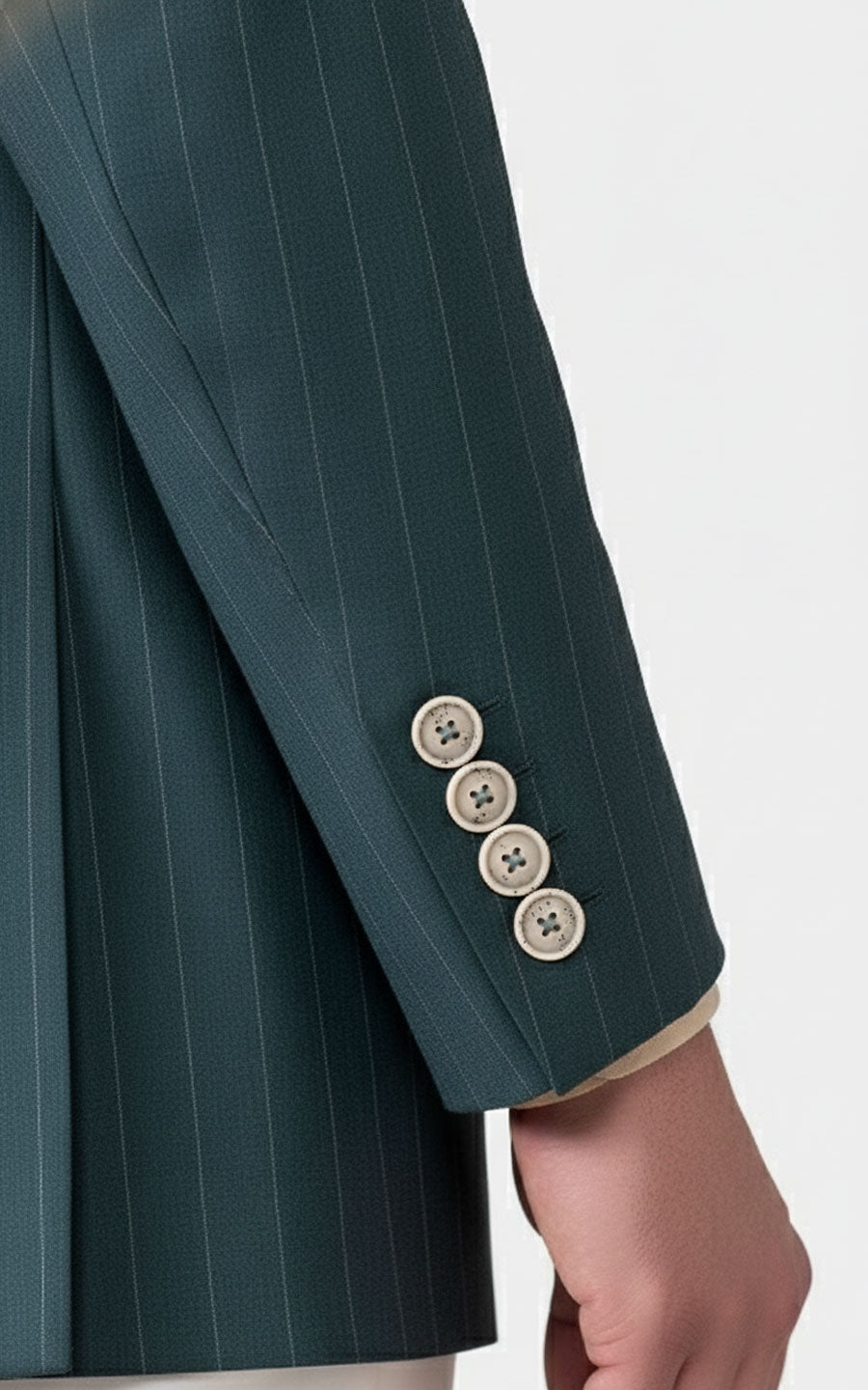 Bespoke Mens Blazer Gray Green Herringbone Tailored Suit