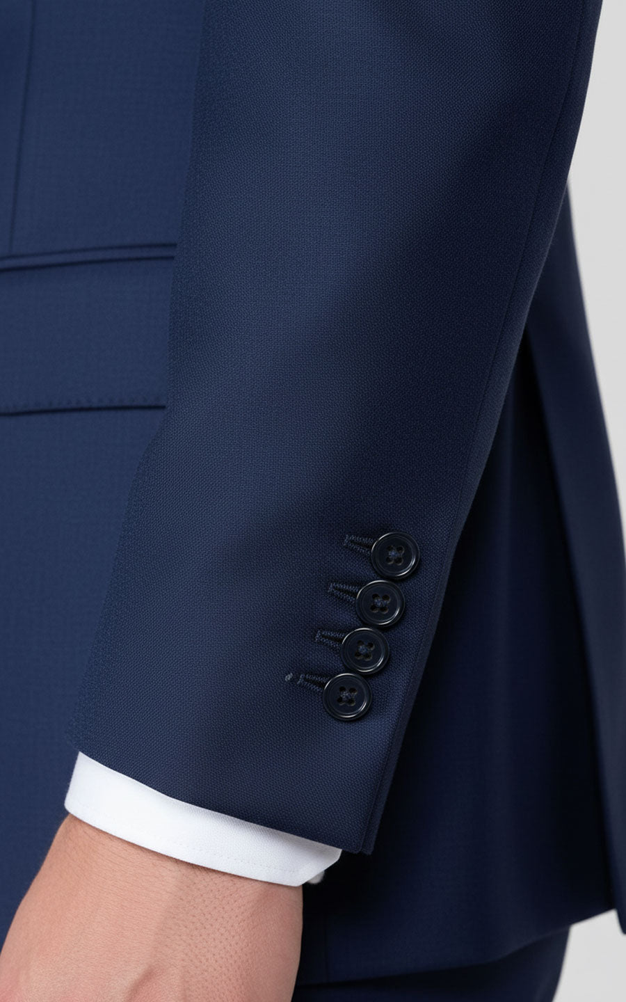 Mens Navy Blue Wool Suit Set Custom Made Business Formal Wear Tailored