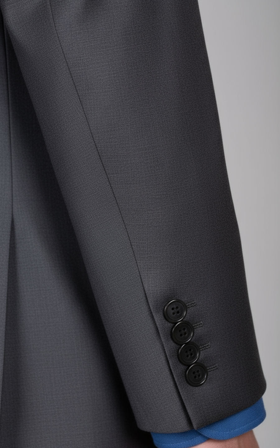 Gray Bespoke Suits Set Men Anti Wrinkle Stretch Business