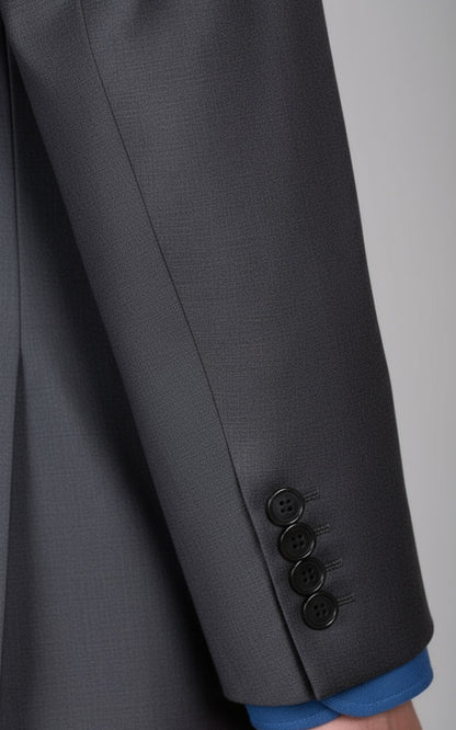 Gray Bespoke Suits Set Men Anti Wrinkle Stretch Business