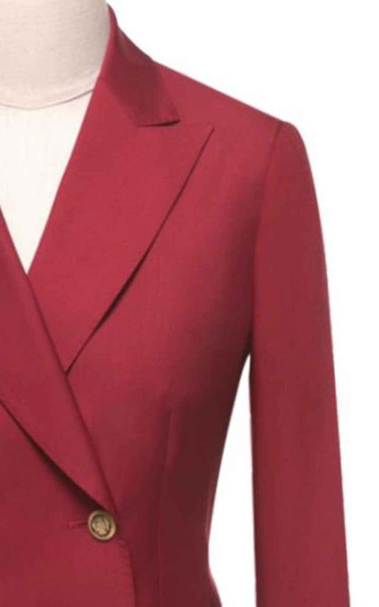Burgundy Double-Breasted Blazer Women's Professional