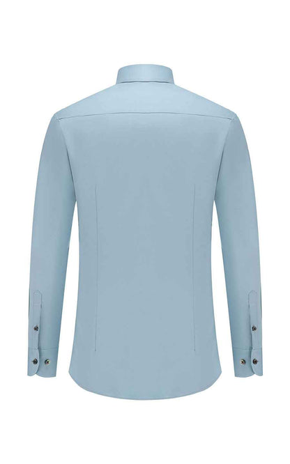 Men's Cyan Twill Long Sleeve Custom Shirt