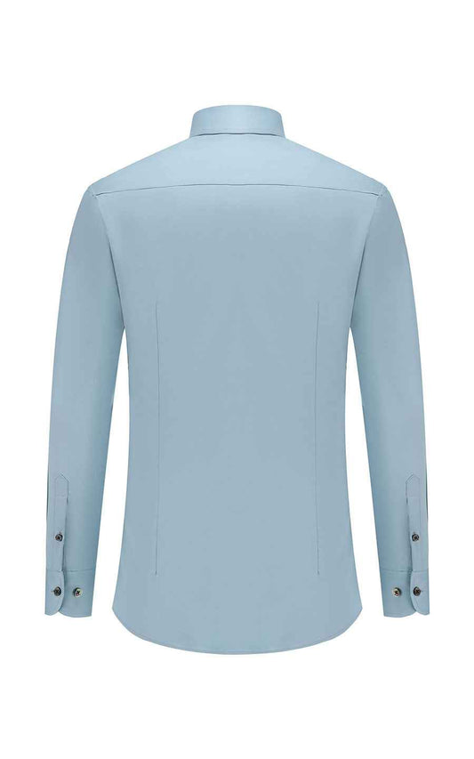 Men's Cyan Twill Long Sleeve Custom Shirt