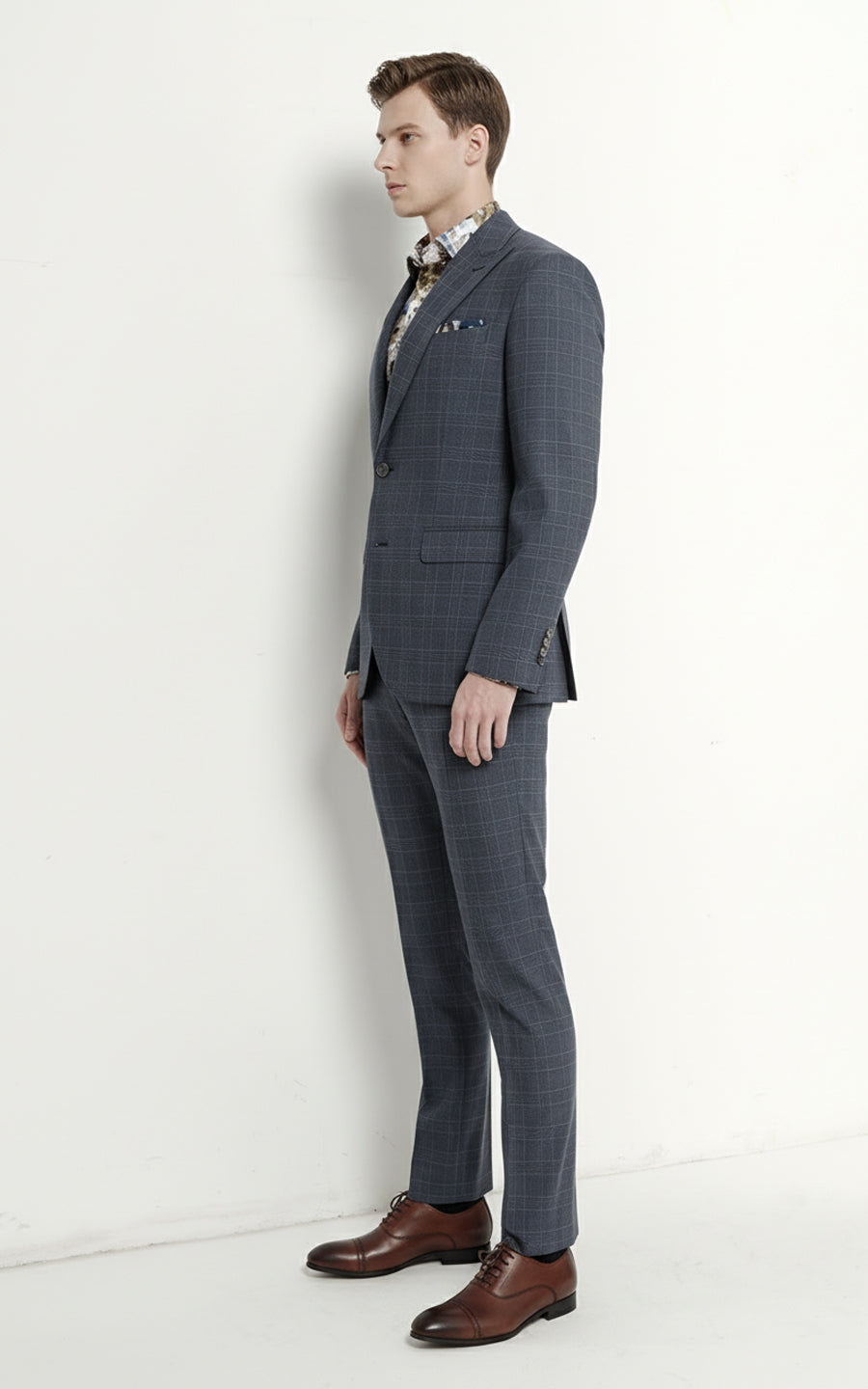 Fog Blue Custom Tailored Mens Suit Set Business Two Piece