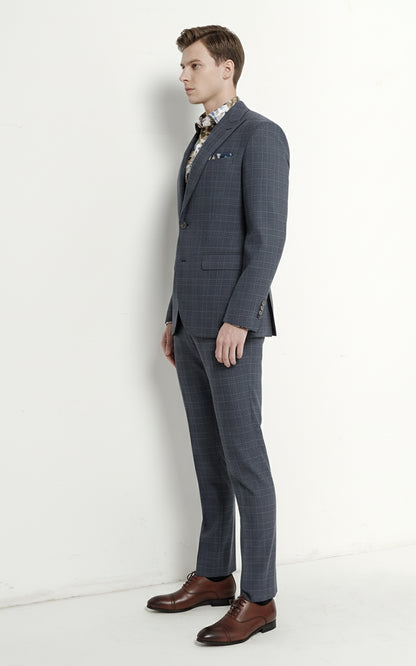 Fog Blue Custom Tailored Mens Suit Set Business Two Piece