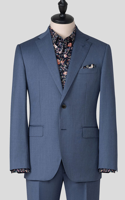 Man wearing light blue custom tailored made to measure suit