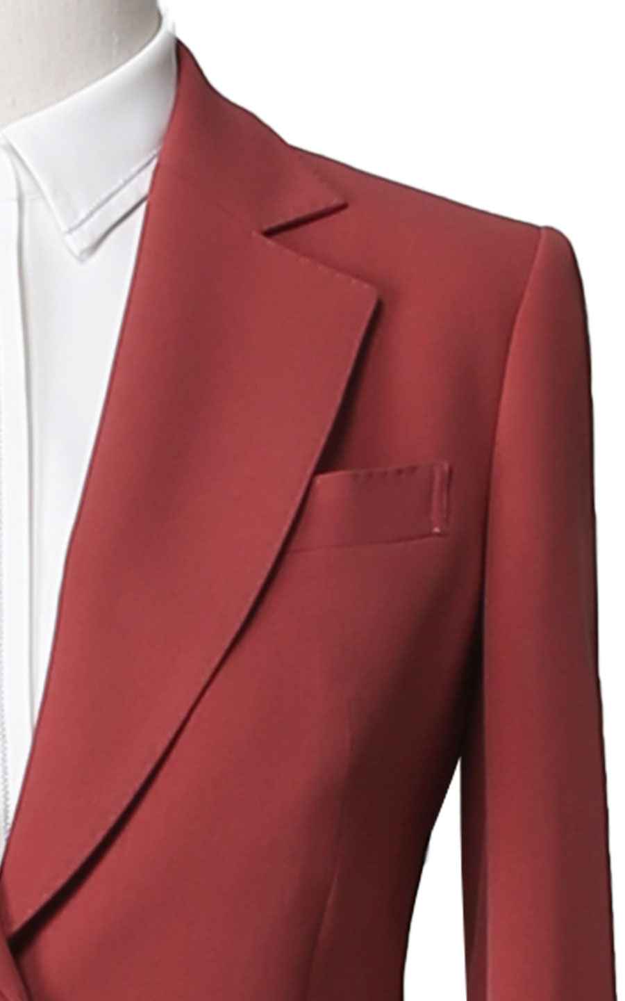 Women's Red Single-Button Blazer