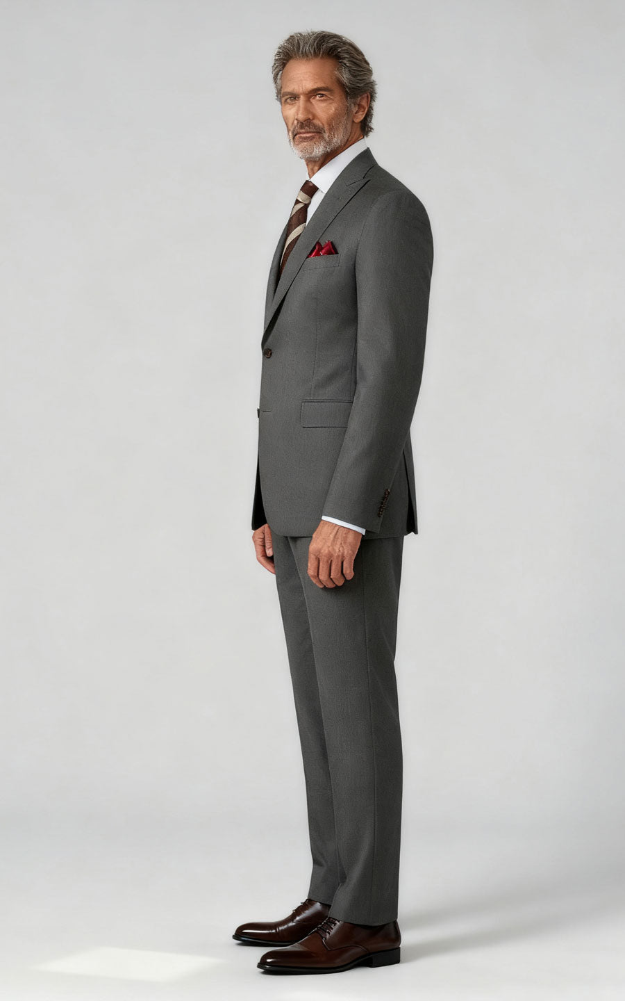 Medium Grey Twill Suit - Custom Business Formal