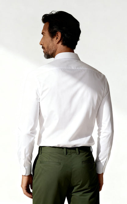 WIAI Custom Pearlescent White Dress Shirt - Tailored Fit