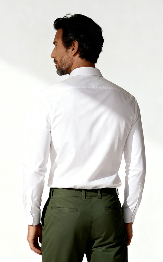 WIAI Custom Pearlescent White Dress Shirt - Tailored Fit
