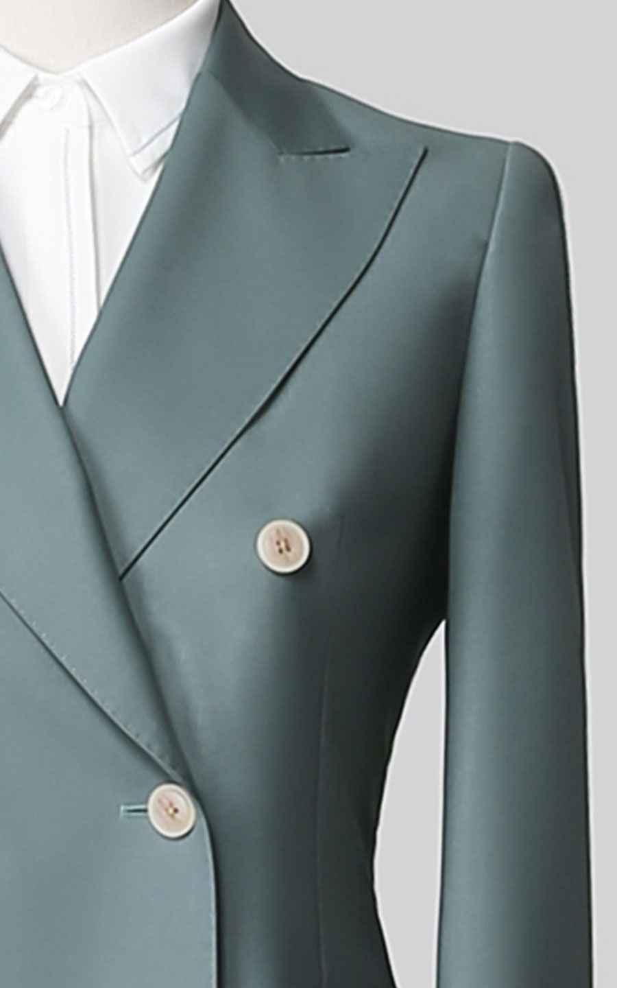 Sage Green Double-Breasted Blazer - Professional Style