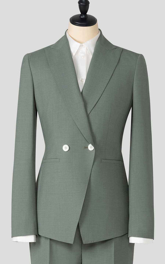 Sage Green Double-Breasted Suit Set