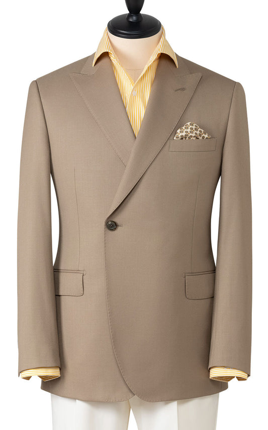 Men's Light Brown Casual Blazer - Tailored Twill Jacket