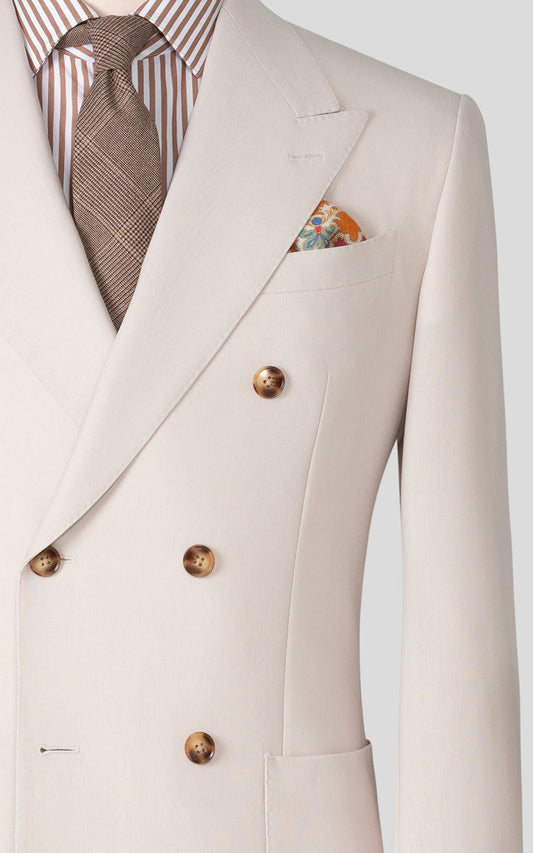 Man wearing off-white plaid custom tailored fit blazer