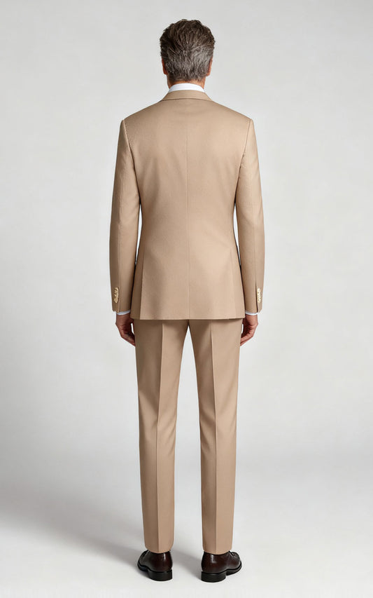 Custom Khaki Twill Business Suit - Tailored Men's Formal