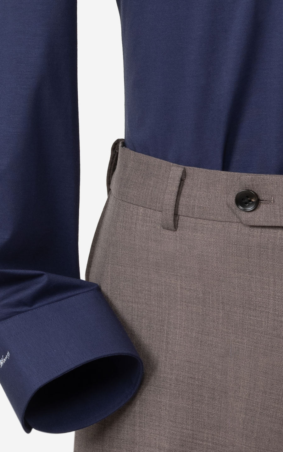 Premium Light Brown Suit Pants Back - Stretch Comfort